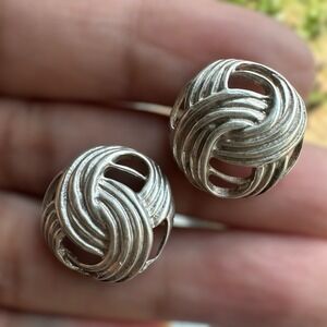 VTG MFA Earrings 0.75 Inch Love Knot Screwback Boston Museum 925 Sterling 6.4g